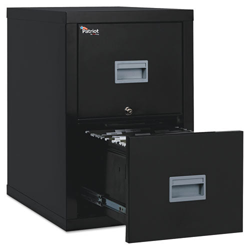 FireKing - Patriot by FireKing Insulated Fire File, 1-Hour Fire Protection, 2 Legal/Letter File Drawers, Black, 17.75" x 25" x 27.75"