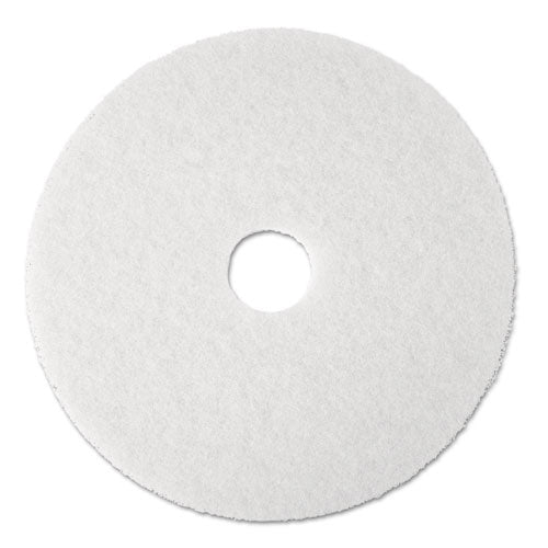 3M - Low-Speed Super Polishing Floor Pads 4100, 20" Diameter, White, 5/Carton