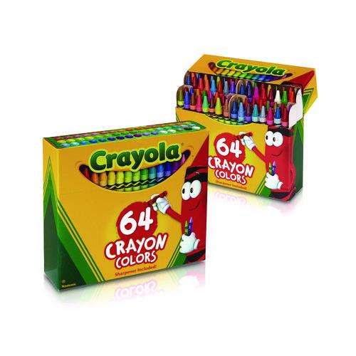 Crayola - Classic Color Crayons in Flip-Top Pack with Sharpener, 64 Colors/Pack