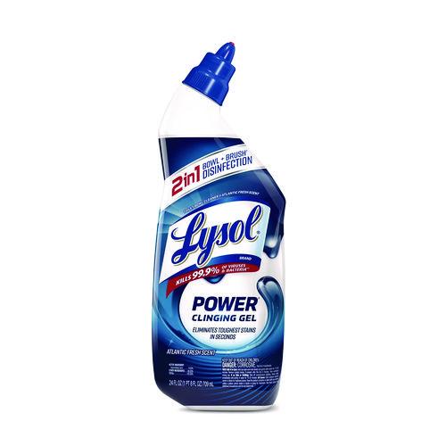 Lysol - Disinfectant Toilet Bowl Cleaner, Atlantic Fresh, 24 oz Bottle, 9/Carton