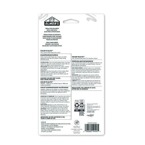 Elmer's - Glitter Glue Sticks, Applies Assorted Colors, 0.21 oz, Dries Clear Glitter, 12/Pack