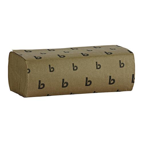 boardwalk - Multifold Paper Towels, 1-Ply, 9 x 9.45, Natural, 250/Pack, 16 Packs/Carton