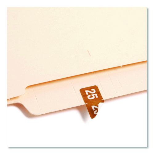 Smead - Yearly End Tab File Folder Labels, 25, 0.5 x 1, Brown, 25/Sheet, 10 Sheets/Pack