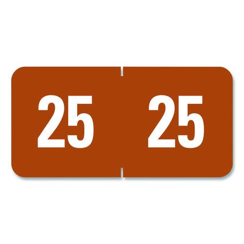 Smead - Yearly End Tab File Folder Labels, 25, 0.5 x 1, Brown, 25/Sheet, 10 Sheets/Pack