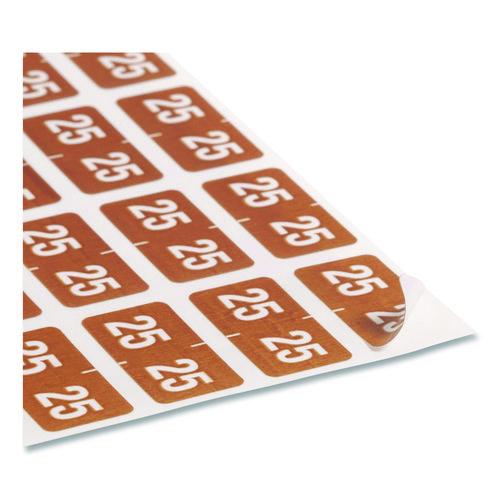 Smead - Yearly End Tab File Folder Labels, 25, 0.5 x 1, Brown, 25/Sheet, 10 Sheets/Pack