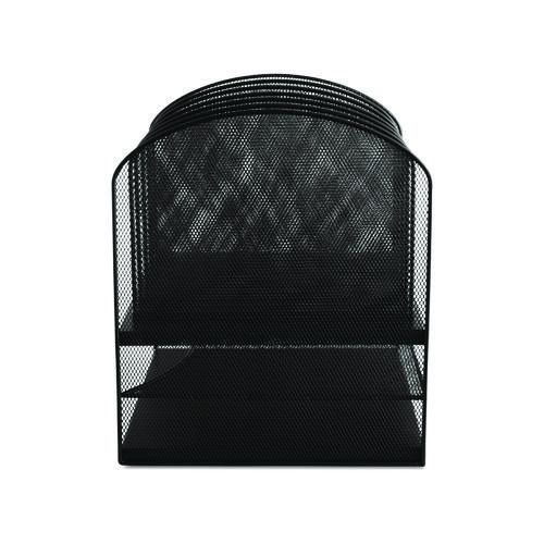 SAFCO - Onyx Mesh Desk Organizer with Two Horizontal and Six Upright Sections, Letter Size Files, 13.25" x 11.5" x 13", Black