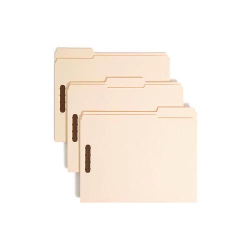 Smead - Top Tab Fastener Folders, 1/3-Cut Tabs: Assorted, 0.75" Expansion, 2 Fasteners, Letter Size, Manila Exterior, 50/Box