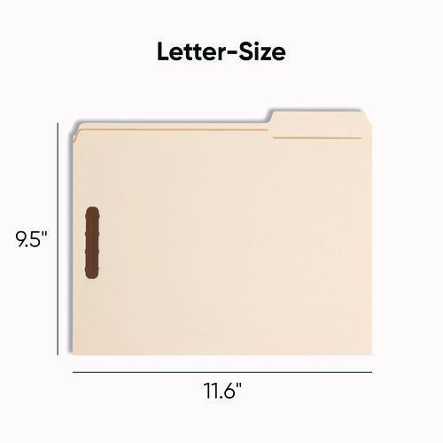 Smead - Top Tab Fastener Folders, 1/3-Cut Tabs: Assorted, 0.75" Expansion, 2 Fasteners, Letter Size, Manila Exterior, 50/Box