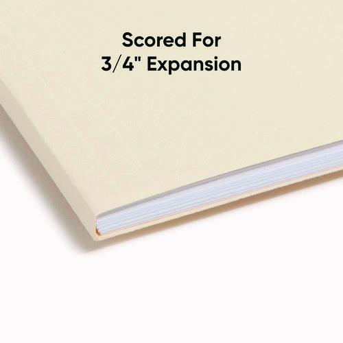 Smead - Top Tab Fastener Folders, 1/3-Cut Tabs: Assorted, 0.75" Expansion, 2 Fasteners, Letter Size, Manila Exterior, 50/Box