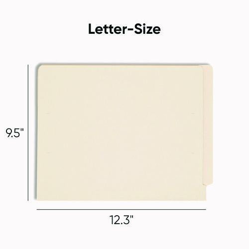 Smead - Heavyweight Manila End Tab Folders, 9.5" High Front, Straight Tabs, Letter Size, 0.75" Expansion, Manila, 100/Box