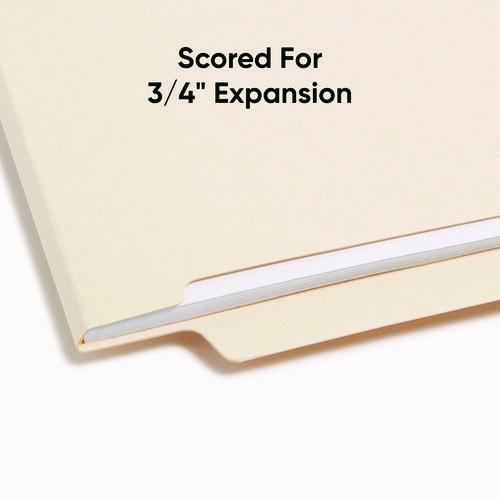 Smead - Heavyweight Manila End Tab Folders, 9.5" High Front, Straight Tabs, Letter Size, 0.75" Expansion, Manila, 100/Box