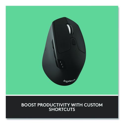 Logitech - M720 Triathlon Wireless Mouse, 2.4 GHz Frequency, 33 ft Wireless Range, Right Hand Use, Black