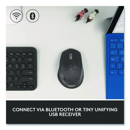 Logitech - M720 Triathlon Wireless Mouse, 2.4 GHz Frequency, 33 ft Wireless Range, Right Hand Use, Black