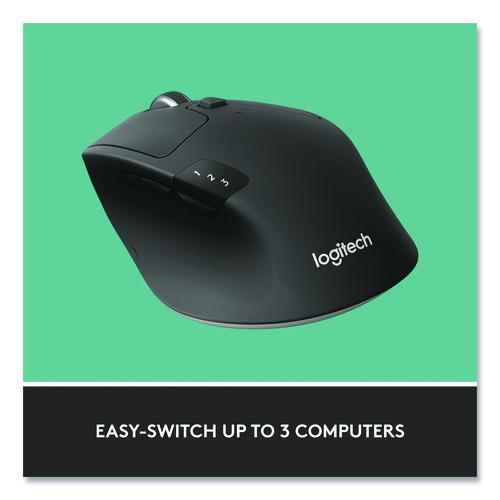 Logitech - M720 Triathlon Wireless Mouse, 2.4 GHz Frequency, 33 ft Wireless Range, Right Hand Use, Black