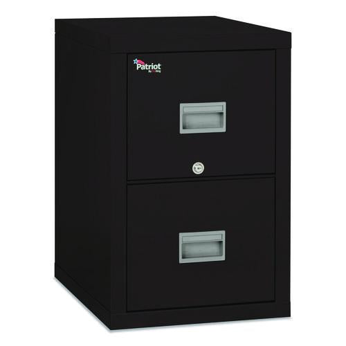 FireKing - Patriot by FireKing Insulated Fire File, 1-Hour Fire Protection, 2 Legal/Letter File Drawers, Black, 17.75" x 25" x 27.75"