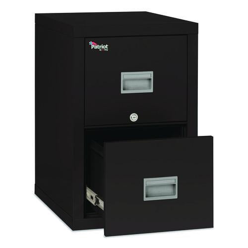 FireKing - Patriot by FireKing Insulated Fire File, 1-Hour Fire Protection, 2 Legal/Letter File Drawers, Black, 17.75" x 25" x 27.75"