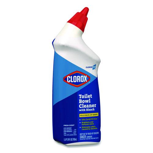 Clorox - Clorox Pro Toilet Bowl Cleaner with Bleach, Fresh Scent, 24 oz Bottle, 12/Carton