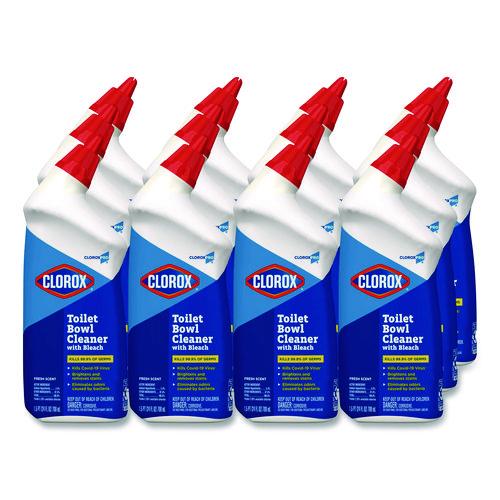 Clorox - Clorox Pro Toilet Bowl Cleaner with Bleach, Fresh Scent, 24 oz Bottle, 12/Carton