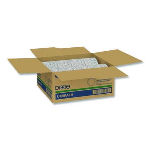 Dixie - Pathways Soak-Proof Shield Mediumweight Paper Plates, 8.5" dia, Green/Burgundy, 125/Pack