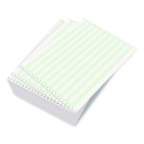 Domtar Paper - Continuous Feed Computer Paper, 1-Part, 18 lb Bond Weight, 11 x 14.88, White/Green Bar, 3,000/Carton
