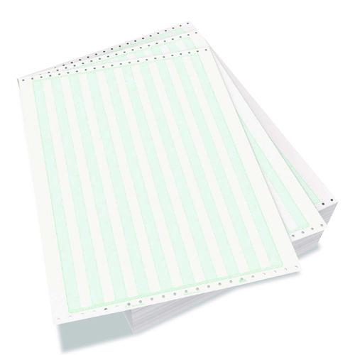 Domtar Paper - Continuous Feed Computer Paper, 1-Part, 18 lb Bond Weight, 11 x 14.88, White/Green Bar, 3,000/Carton