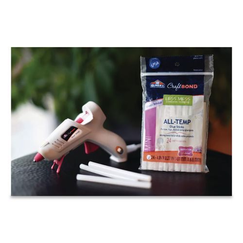 Elmers - CraftBond Less Mess All-Temp Glue Sticks, 0.27" x 4", Dries Clear, 24/Pack