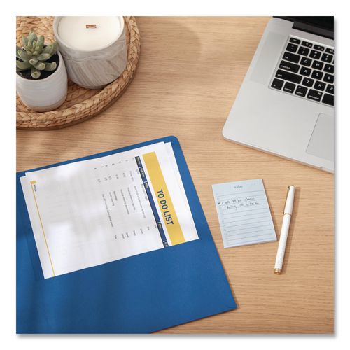 Smead - Two-Pocket Folder, Textured Paper, 100-Sheet Capacity, 11 x 8.5, Dark Blue, 25/Box