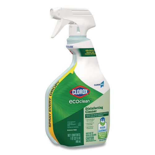 Clorox - Clorox Pro EcoClean Disinfecting Cleaner, Unscented, 32 oz Spray Bottle, 9/Carton
