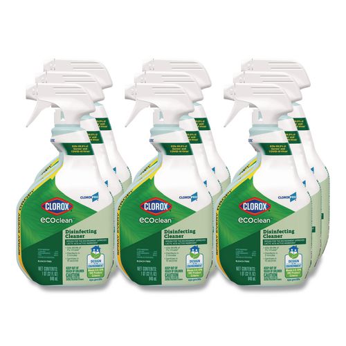 Clorox - Clorox Pro EcoClean Disinfecting Cleaner, Unscented, 32 oz Spray Bottle, 9/Carton