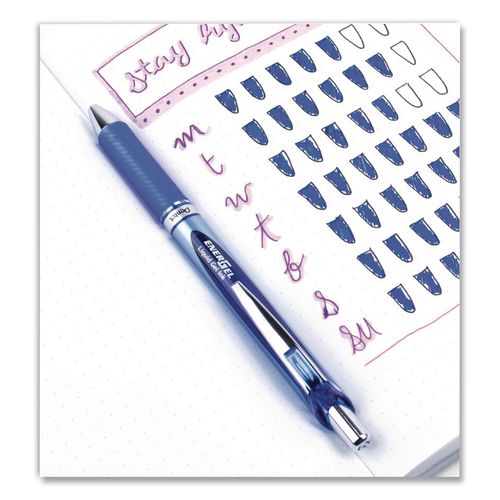 Pantel - EnerGel RTX Gel Pen, Retractable, Fine 0.5 mm, Blue Ink, Blue/Light Blue Barrel