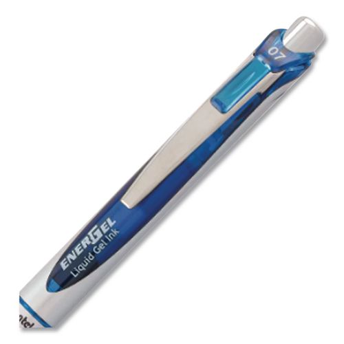 Pantel - EnerGel RTX Gel Pen, Retractable, Fine 0.5 mm, Blue Ink, Blue/Light Blue Barrel