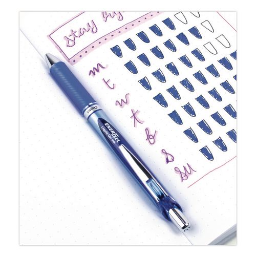 Pantel - EnerGel RTX Gel Pen, Retractable, Medium 0.7 mm, Blue Ink, Blue/Light Blue Barrel