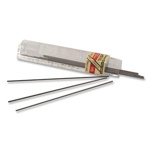 Pantel - Super Hi-Polymer Lead Refills, 0.5 mm, HB, Black, 12/Tube