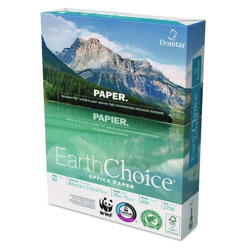 Domtar Paper - EarthChoice Office Paper, 92 Bright, 20 lb Bond Weight, 8.5 x 11, White, 500 Sheets/Ream, 10 Reams/Carton