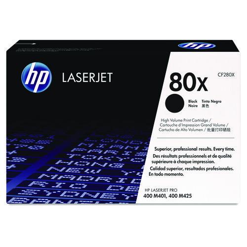 HP - HP 80X, (CF280X) High-Yield Black Original LaserJet Toner Cartridge