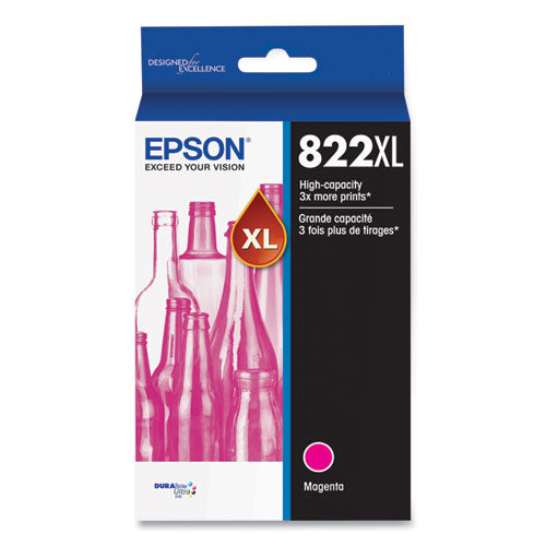 EPSON - T822XL320-S (T822XL) DURABrite Ultra High-Yield Ink, 1,100 Page-Yield, Magenta