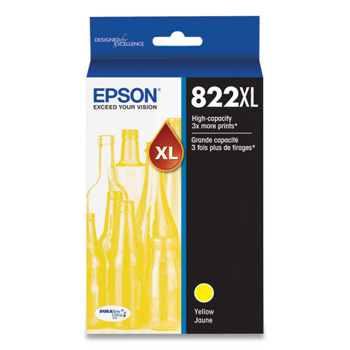 EPSON - T822XL420-S (T822XL) DURABrite Ultra High-Yield Ink, 1,100 Page-Yield, Yellow