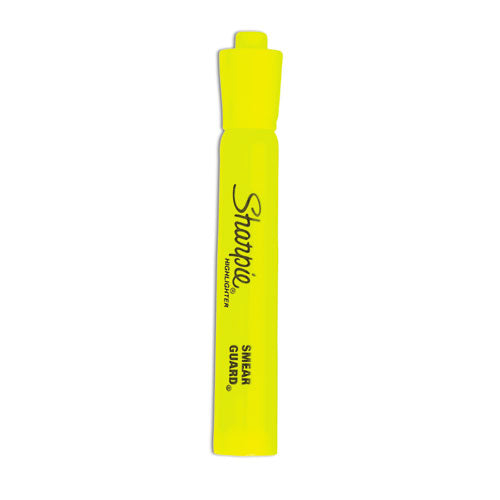 Sharpie - Tank Style Highlighters, Fluorescent Yellow Ink, Chisel Tip, Yellow Barrel, Dozen