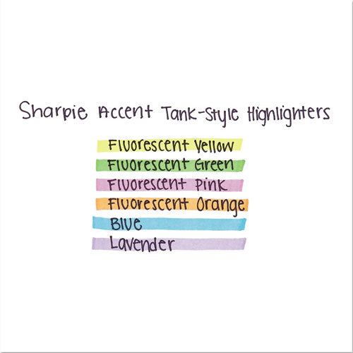 Sharpie - Tank Style Highlighters, Fluorescent Yellow Ink, Chisel Tip, Yellow Barrel, Dozen
