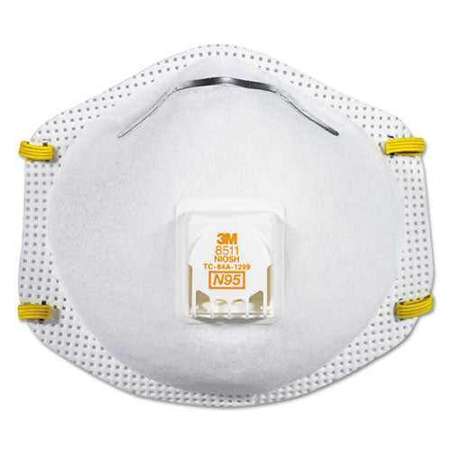 3M - Particulate Respirator w/Cool Flow Exhalation Valve, Standard Size, 10/Box