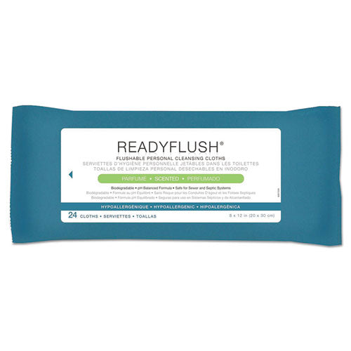 Medline - ReadyFlush Biodegradable Flushable Wipes, 1-Ply, 8 x 12, White, 24/Pack