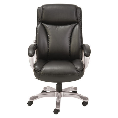 Alera - Alera Veon Series Executive High-Back Bonded Leather Chair, Supports Up to 275 lb, Black Seat/Back, Graphite Base
