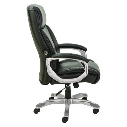 Alera - Alera Veon Series Executive High-Back Bonded Leather Chair, Supports Up to 275 lb, Black Seat/Back, Graphite Base