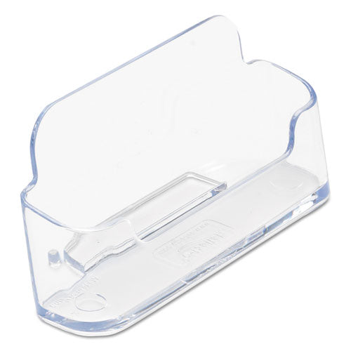 deflecto - Horizontal Business Card Holder, Holds 50 Cards, 3.88 x 1.38 x 1.81, Plastic, Clear