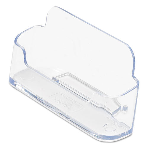 deflecto - Horizontal Business Card Holder, Holds 50 Cards, 3.88 x 1.38 x 1.81, Plastic, Clear