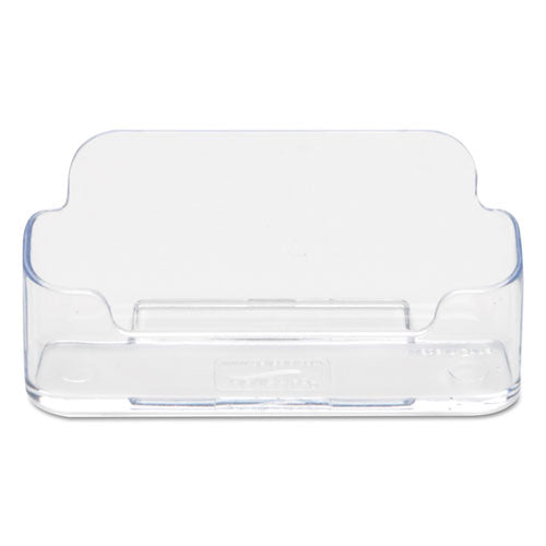 deflecto - Horizontal Business Card Holder, Holds 50 Cards, 3.88 x 1.38 x 1.81, Plastic, Clear
