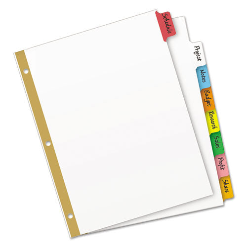 Avery - Write and Erase Big Tab Paper Dividers, 8-Tab, 11 x 8.5, White, Assorted Tabs,1 Set