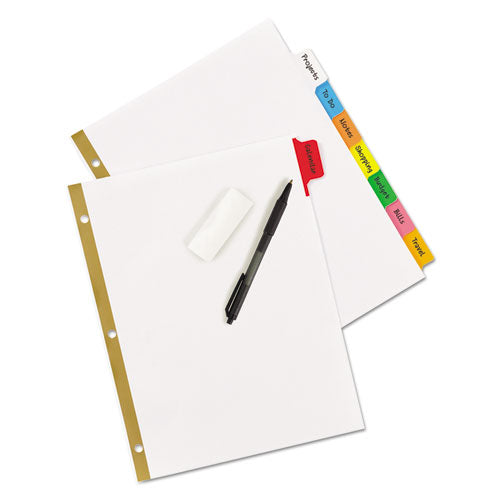 Avery - Write and Erase Big Tab Paper Dividers, 8-Tab, 11 x 8.5, White, Assorted Tabs,1 Set