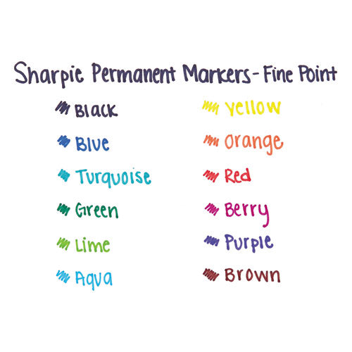 Sharpie - Fine Tip Permanent Marker, Fine Bullet Tip, Blue, Dozen