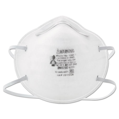 3M - N95 Particle Respirator 8200 Mask, Standard Size, 20/Box